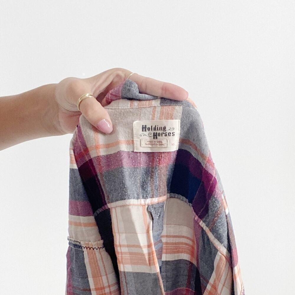 Anthropologie Holding Horses Button Down Plaid Top Size XS - Picture 4 of 4